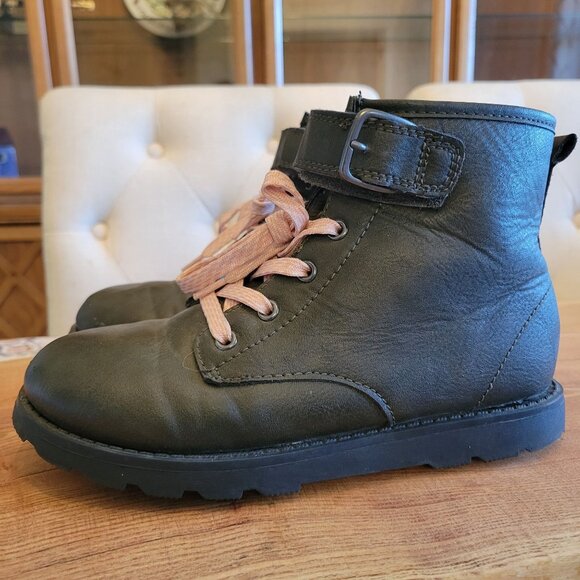 Carter's Youth Size 3 Girls Brown Lace up Combat Boots - Picture 4 of 8